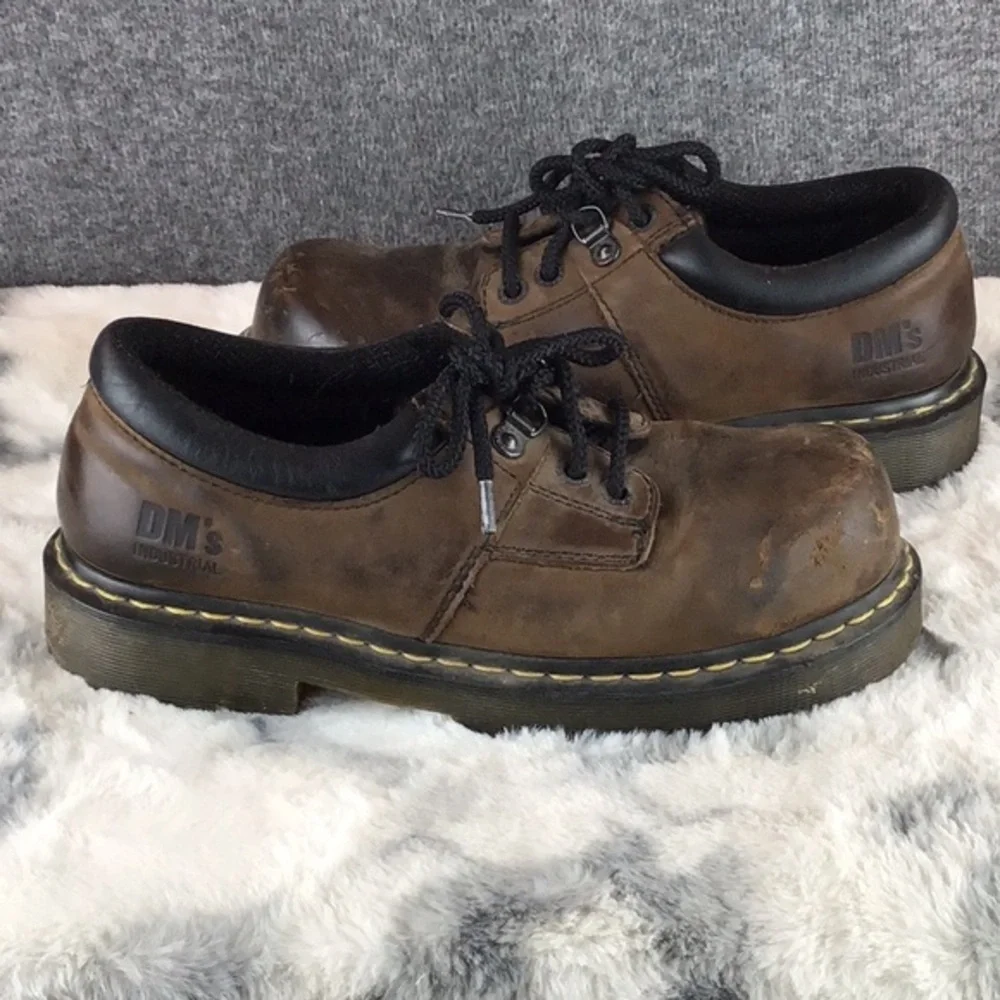Dr. Martens Industrial Brown‎ Steel Toe Oxfords Unisex Women’s 9|Men’s 8